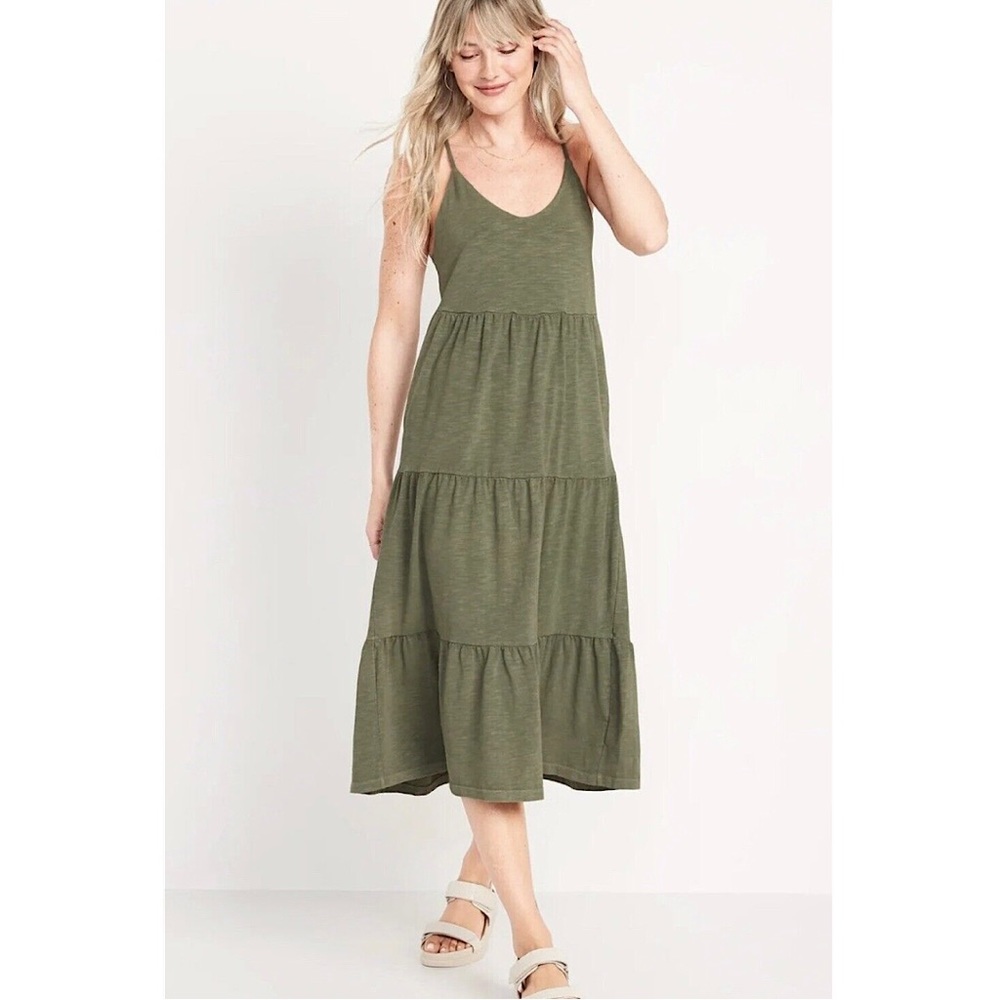 NWT Old Navy Tiered Slub-Knit Midi Dress